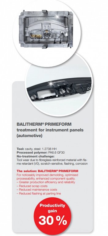 BALITHERM® PRIMEFORM is a plasma-assisted process in which a hard diffusion layer is created in the surface of the mould itself. (Graphic- Oerlikon Balzers)
